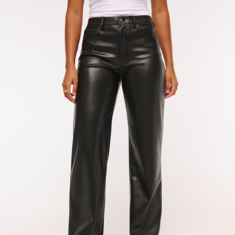 Abercrombie & Fitch Black Leather Look Pants